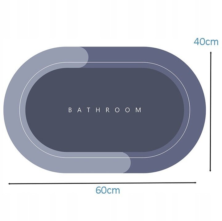 Ovaalne kiiresti kuivav vannimatt Raltek, sinine цена и информация | Vannitoa sisustuselemendid ja aksessuaarid | kaup24.ee