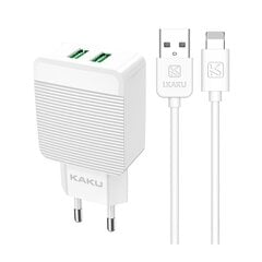 KAKU Wall charger KSC-371 Haoyi - 2xUSB - 12W 2,4A with USB to Lightning cable white цена и информация | Зарядные устройства для телефонов | kaup24.ee