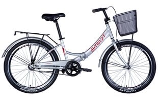Kokkupandav jalgratas korviga Smartrike Smart 24", hõbedane hind ja info | Jalgrattad | kaup24.ee