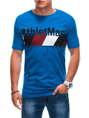 футболка с принтом s1887 - синяя цена и информация | Мужские футболки | kaup24.ee