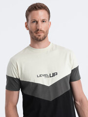 Хлопковая футболка с геометрическим принтом и логотипом - черный v2 om-tspt-0141 125223-7 цена и информация | Мужские футболки | kaup24.ee