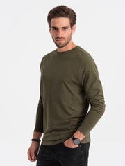 мужская рубашка без принта с длинным рукавом — темно-оливково-зеленый v7 om-lsbl-0106 цена и информация | Мужские футболки | kaup24.ee