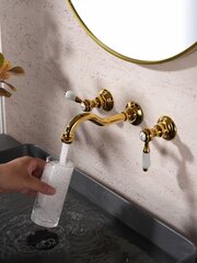 Комплект смесителей для ванной комнаты FÖD Golden Vintage, золотой цена и информация | Смесители | kaup24.ee