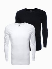 T-särk meestele Ombre Clothing v8 z43 120240, mustvalge, 2 tk. hind ja info | Meeste T-särgid | kaup24.ee