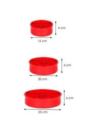 Силиконовые формы для выпечки, 3 шт. цена и информация | Формы, посуда для выпечки | kaup24.ee