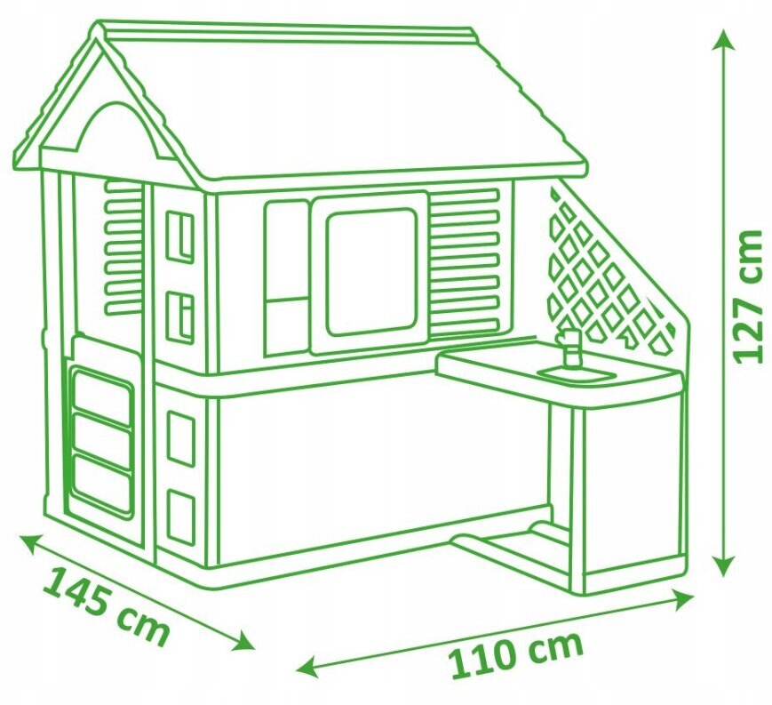 Laste mängumaja Smoby, kollane, 127 x 145 x 110 cm hind ja info | Mänguväljakud, mängumajad | kaup24.ee