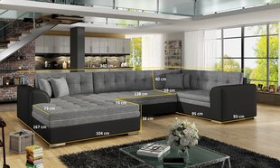 Мягкий угловой диван Damario, темно-серый/синий цена и информация | Угловые диваны | kaup24.ee