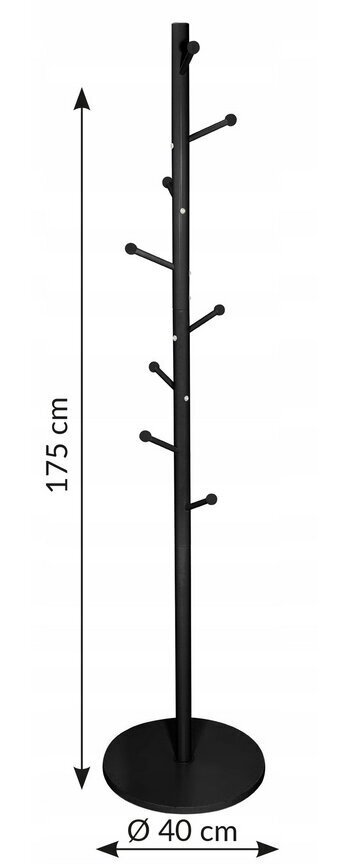 Seisev riidepuu, metall, must Kontrast цена и информация | Riidepuud ja -kotid | kaup24.ee