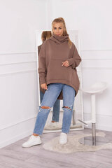 Oversize isoleeritud dressipluus mocca kesi-21682-U hind ja info | Naiste kampsunid | kaup24.ee