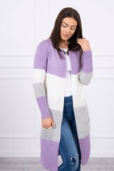 Kampsun Cardigan rihmades lilla+ekru kesi-17440-U hind ja info | Naiste kampsunid | kaup24.ee