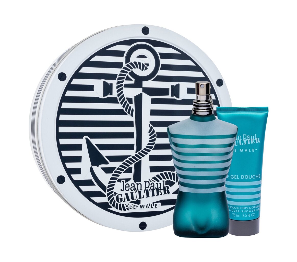 Komplekt Jean Paul Gaultier Le Male meestele: tualettvesi EDT 125 ml + dušigeel 75 ml hind ja info | Meeste parfüümid | kaup24.ee