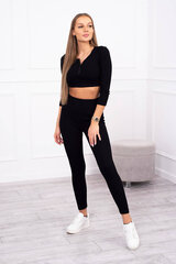 Sooniline crop top komplekt must kesi-23933-U hind ja info | Naiste spordiriided | kaup24.ee