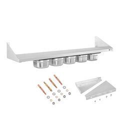 GN1/6 konteineritega roostevabast terasest konsoolidel rippuv seinariiul 10017961 hind ja info | Riiulid | kaup24.ee