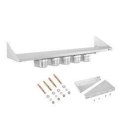 GN1/9 konteineritega roostevabast terasest konsoolidel rippuv seinariiul 10017951 hind ja info | Riiulid | kaup24.ee