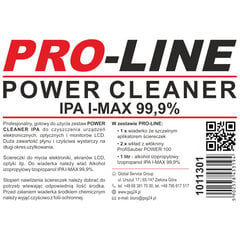 POWER CLEANER IPA komplekt elektroonika, optika ja PRO-LINE monitoride puhastamiseks 10113011 hind ja info | Puhastusvahendid | kaup24.ee