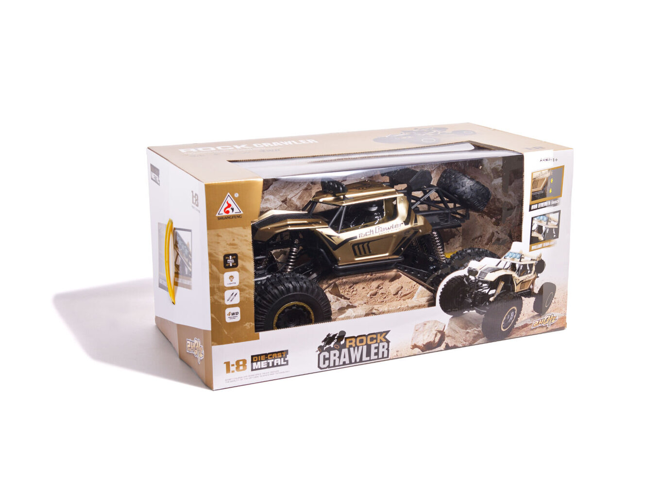 RC auto puldiga Rock Crawler Metal 1:8 2.4GHZ, kuldne цена и информация | Poiste mänguasjad | kaup24.ee