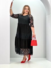 Элегантное платье с гипюровой отделкой/ Bata/86/Черный/ цена и информация | Платья | kaup24.ee