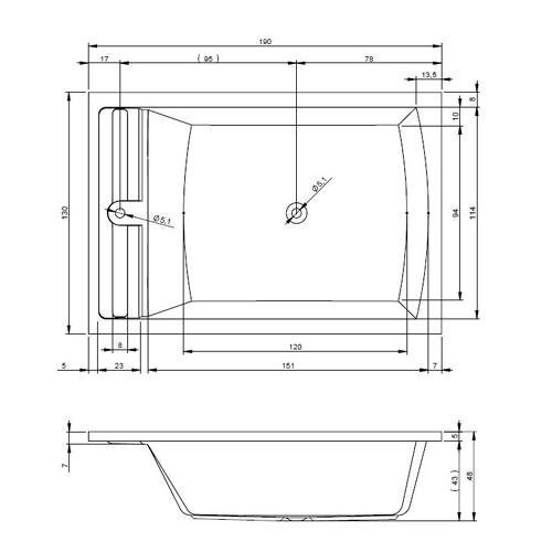 Vann RIHO Savona 190x130 cm hind ja info | Vannid | kaup24.ee