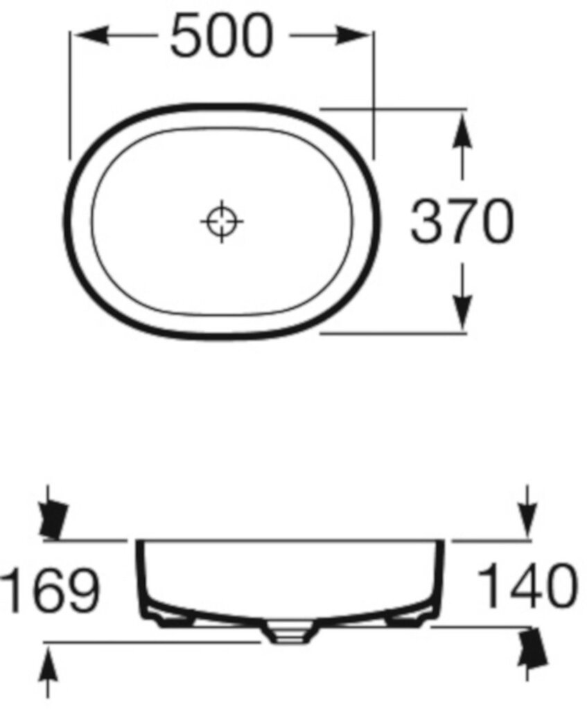 Pinnapealne valamu Roca Inspira Round, 50x37 cm hind ja info | Kraanikausid, valamud | kaup24.ee