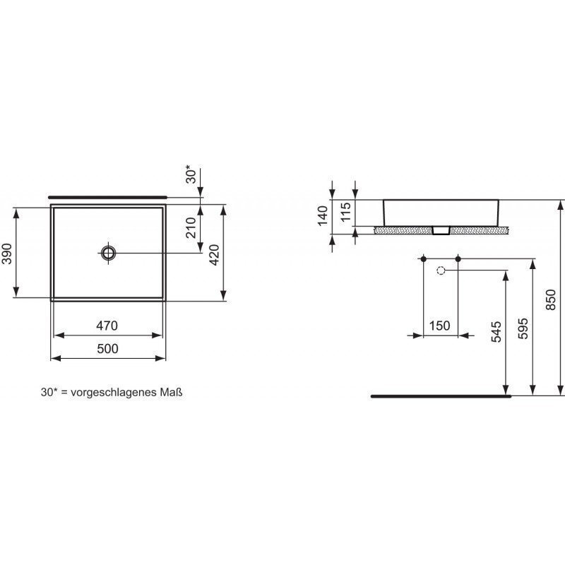 Pinnapealne valamu Ideal Standard Strada, 50x42 cm, valge. K077601 hind ja info | Kraanikausid, valamud | kaup24.ee