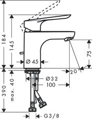 Hansgrohe Logis E 70 смеситель для умывальника с нижним клапаном 71160000 цена и информация | Смесители | kaup24.ee