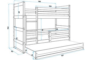 Lastevoodi BMS61R, 80x160 cm, valge/roosa hind ja info | Lastevoodid | kaup24.ee