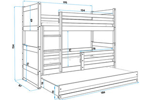 Детская кроватка BMS65R, 80x190 см, белый/розовый цена и информация | Детские кровати | kaup24.ee