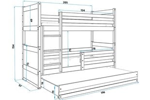 Lastevoodi BMS71R, 90x200 cm, hele pruun/roosa hind ja info | Lastevoodid | kaup24.ee