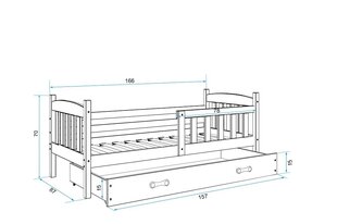 Lastevoodi BMS95BZI, 80x160 cm, valge/sinine hind ja info | Lastevoodid | kaup24.ee