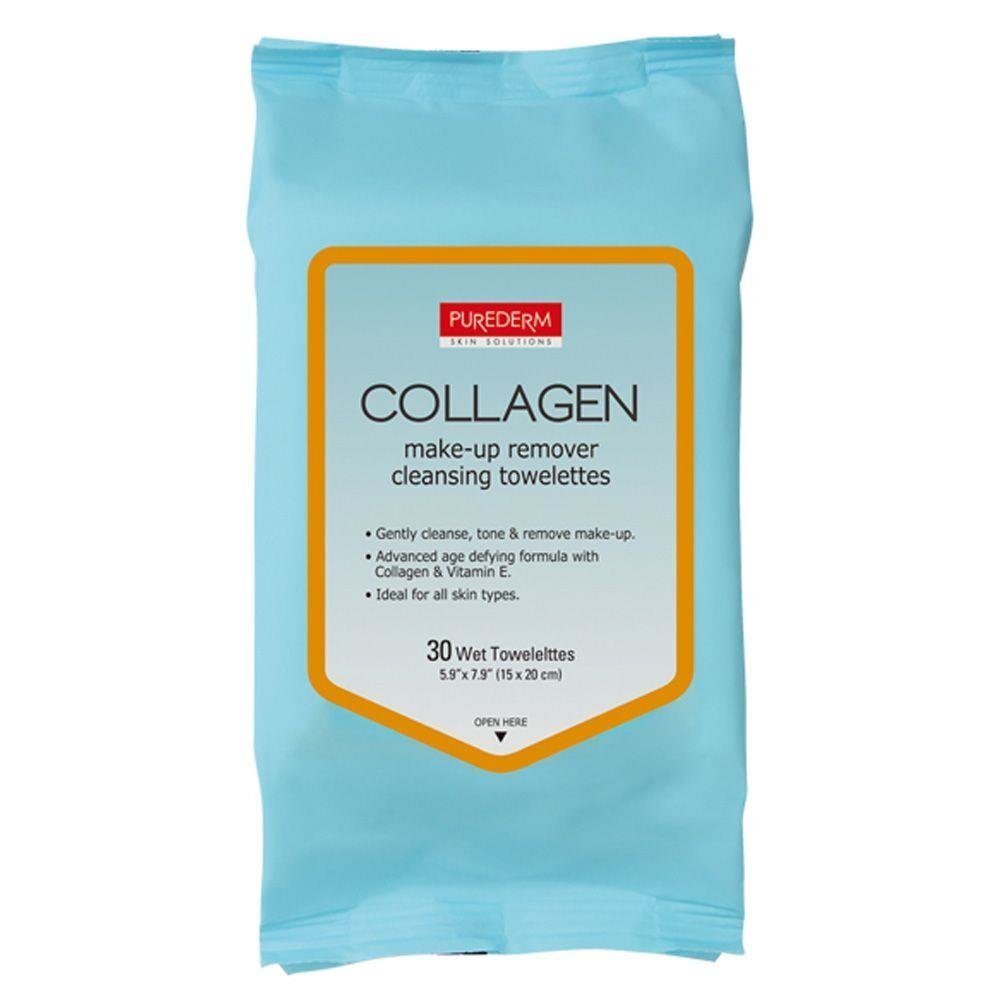 Niisked meigipuhastuslapid Purederm Collagen 30 tk hind ja info | Näopuhastusvahendid | kaup24.ee