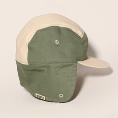 KIETLA Camper Cap UPF50 orgaanilisest puuvillast kuklakaitsega nokamüts toon GREEN-NATURAL, vanusele 2-4 aastat KC3GN цена и информация | Женские шапки | kaup24.ee