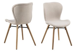 Комплект из 2-х стульев Batilda A1, песочный/цвет дуба цена и информация | Стулья для кухни и столовой | kaup24.ee