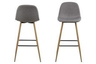 Набор из 2 барных стульев Wilma Sawana, светло-серый/дуб цена и информация | Стулья для кухни и столовой | kaup24.ee