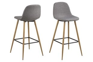 Набор из 2 барных стульев Wilma Sawana, светло-серый/дуб цена и информация | Стулья для кухни и столовой | kaup24.ee