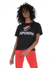 Naiste Superdry Sportstyle Classic must t-särk цена и информация | Женские футболки | kaup24.ee