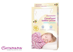 Подушка для младенца Clevamama Memory Foam, 55x30x5,5 см цена и информация | Детские подушки, конверты, спальники | kaup24.ee