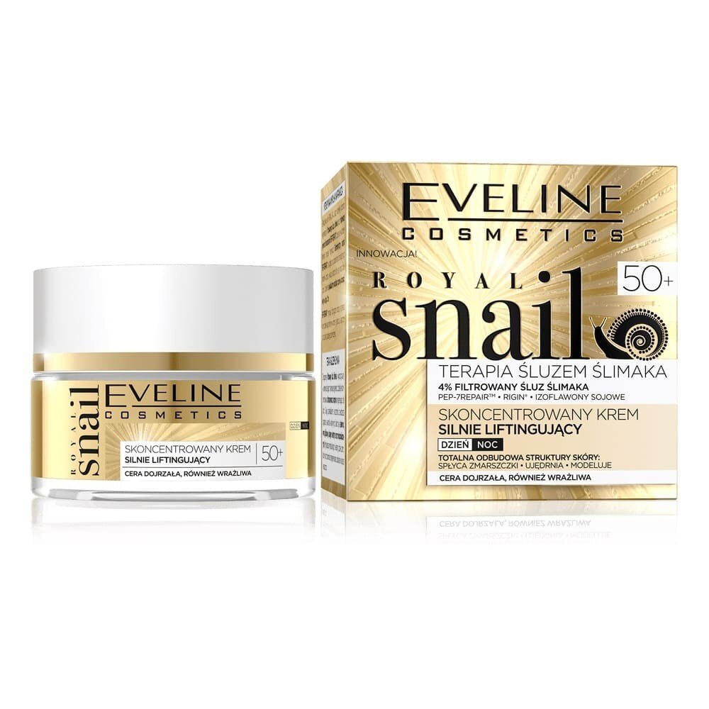 Päevane ja öine taastav näokreem koos teolimaga Eveline Cosmetics Royal Snail 50+ 50 ml цена и информация | Näokreemid | kaup24.ee