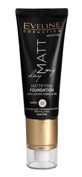 Matt jumestuskreem Eveline Cosmetics Matt My Day 40 ml, 01 Ivory цена и информация | Jumestuskreemid, puudrid | kaup24.ee