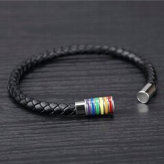 Радужная кожа LGBT BRANCH BANDLET PL48h RB1-BLACK-01 цена и информация | Женские браслеты | kaup24.ee