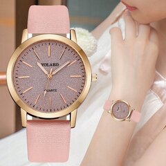 Женские часы ECO LEATHER COMFORTABLE CLASSIC Quartz ELEGANT MODERN Pink JU20-PINK цена и информация | Женские часы | kaup24.ee