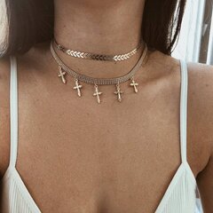 CHOKER KAELAKEE PIDULIK PIKK BOHO KULD 41 41 hind ja info | Kaelakeed | kaup24.ee