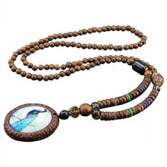 NEPAL BUDDHA MALA Tiibeti puidust kaelakee Käsitsi valmistatud amulett EL85 hind ja info | Kaelakeed | kaup24.ee