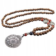 NEPAL BUDDHA MALA Tiibeti puidust kaelakee Käsitsi valmistatud amulett EL84 hind ja info | Kaelakeed | kaup24.ee