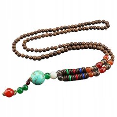 NEPAL BUDDHA MALA Tiibeti puidust kaelakee Käsitsi valmistatud amulett EL82 hind ja info | Kaelakeed | kaup24.ee