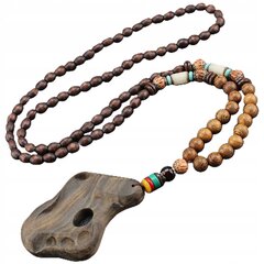 Деревянное ожерелье NEPAL BUDDHIST MALA Tibetan PAW HAND-MADE EL81 цена и информация | Украшения на шею | kaup24.ee