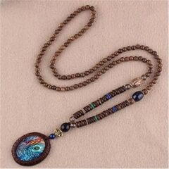 Деревянное ожерелье-амулет NEPAL BUDDHIST MALA TYBETAAN CORALS HANDMADE EL75 цена и информация | Украшения на шею | kaup24.ee