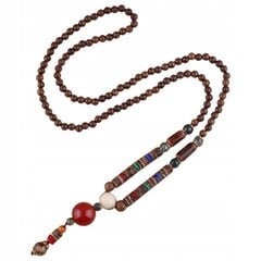 NEPAL BUDDHIST MALA Tiibeti KORALLID TALISMAN HMADE puidust kaelakee EL76 hind ja info | Kaelakeed | kaup24.ee