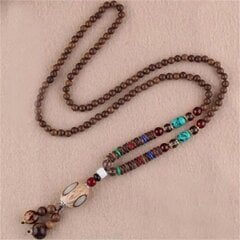 NEPAL BUDDHIST MALA TIBETAN Monk Wooden Necklace HANDMADE Amulet EL74 цена и информация | Украшения на шею | kaup24.ee