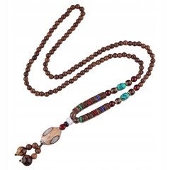 NEPAL BUDDHIST MALA TIBETAN Munk puust kaelakee HANDKASVATUD amulett EL74 hind ja info | Kaelakeed | kaup24.ee