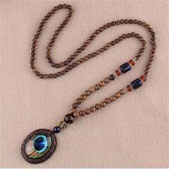 Деревянное ожерелье NEPAL BUDDHIST MALA Amulet TALISMAN HANDMADE Beads EL71 цена и информация | Украшения на шею | kaup24.ee